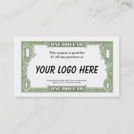 Tarjeta de $1 cupones