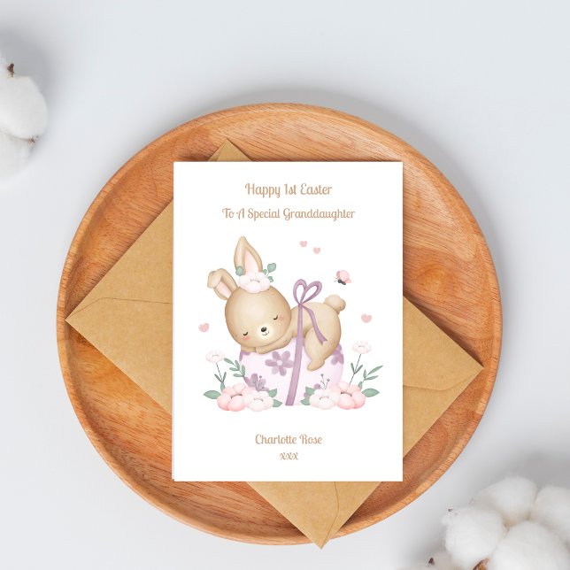 Tarjeta de 1er conejo de Pascua para nieta (Subido por el creador)