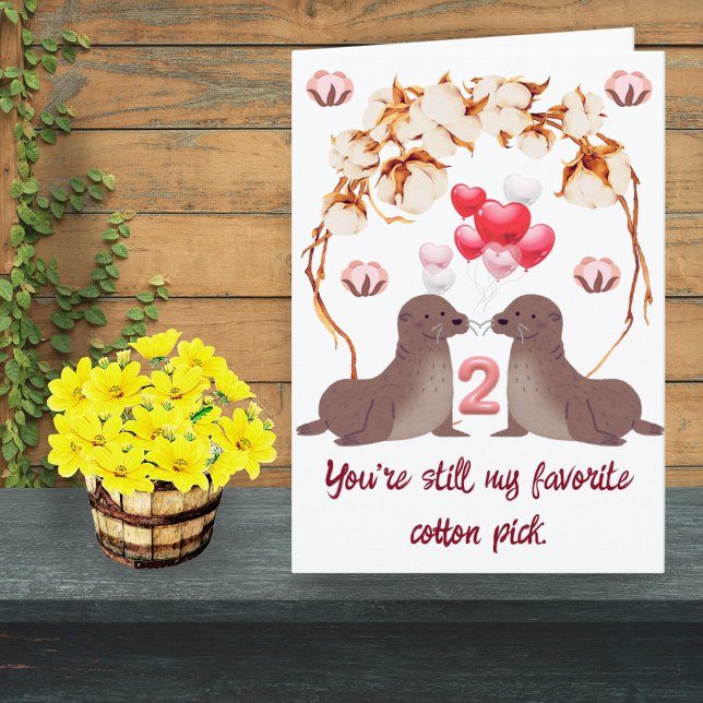 Tarjeta de 2º Aniversario para el Marido - Algodón (Subido por el creador)