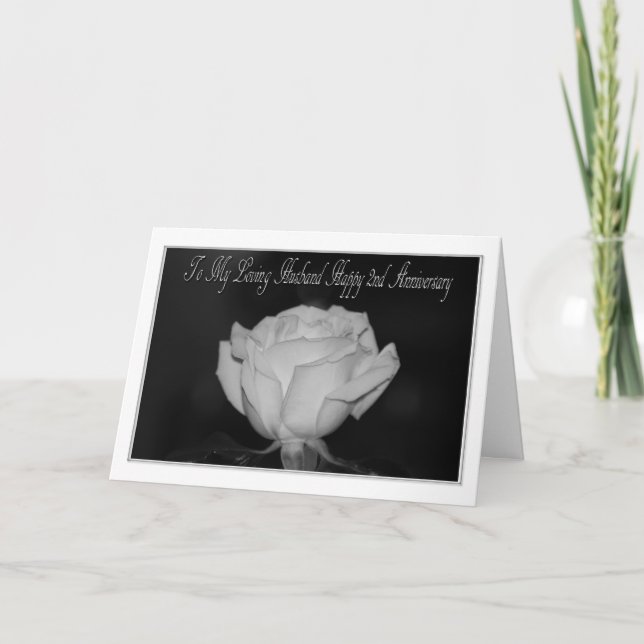 Tarjeta de 2º Aniversario para Esposo (Anverso)