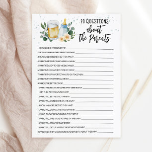 Tarjeta de 20 preguntas sobre los padres de Baby I