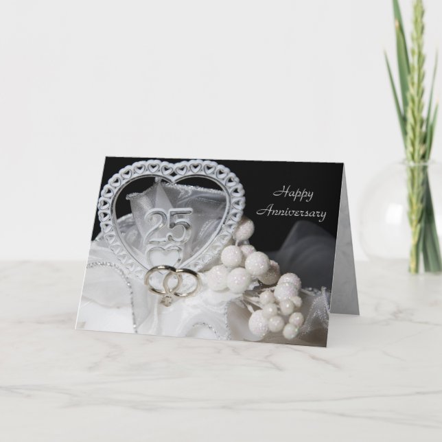 Tarjeta de 25º Aniversario de Boda (Anverso)