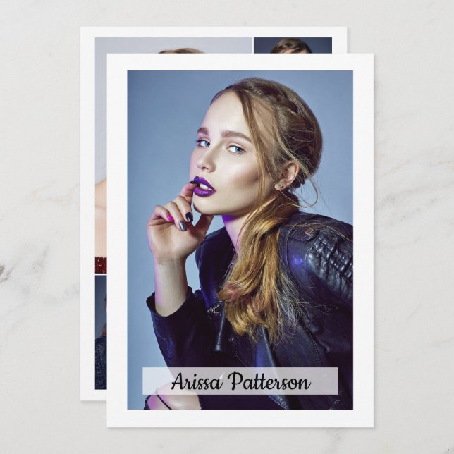 Tarjeta de 2 caras 5 de modelo fotográfico Actor 5 (Anverso / Reverso)