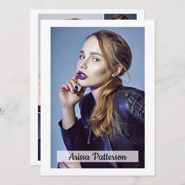 Tarjeta de 2 caras 5 de modelo fotográfico Actor 5 (Anverso / Reverso)