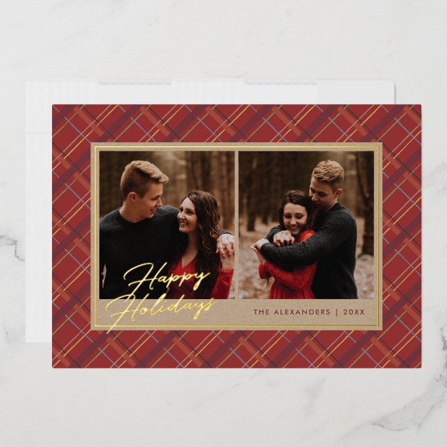 Tarjeta de 2 fotos de vacaciones con estampado de  (Sobre)