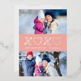 Tarjeta de 2 fotos del día de San Valentín Foil Xs