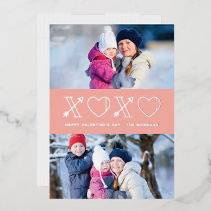 Tarjeta de 2 fotos del día de San Valentín Foil Xs