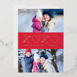 Tarjeta de 2 fotos del día de San Valentín Foil Xs