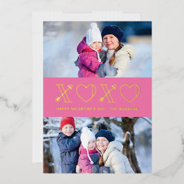 Tarjeta de 2 fotos del día de San Valentín Foil Xs