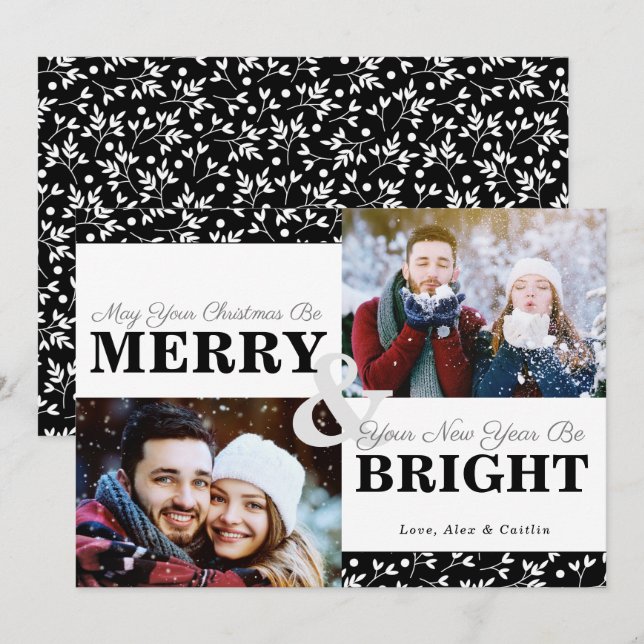Tarjeta de 2 fotos para la vegetación de Navidades (Anverso / Reverso)