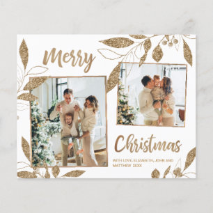 Tarjeta de 2 Navidades de fotografía con elegancia