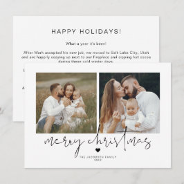 Tarjeta de 2 Navidades fotográficos Minimalistas m