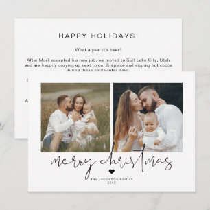 Tarjeta de 2 Navidades fotográficos Minimalistas m