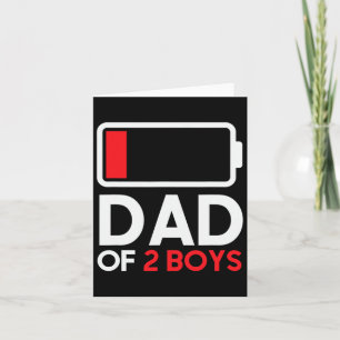 Tarjeta De 2 Niños Con Batería Baja Dia De Padres Funny Pa
