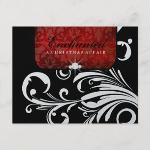 Tarjeta de 311-Encantada Red Swanky Swirls RSVP Me