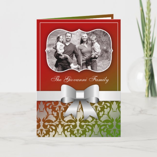 Tarjeta de 311 Navidades presente con arco platead (Anverso)