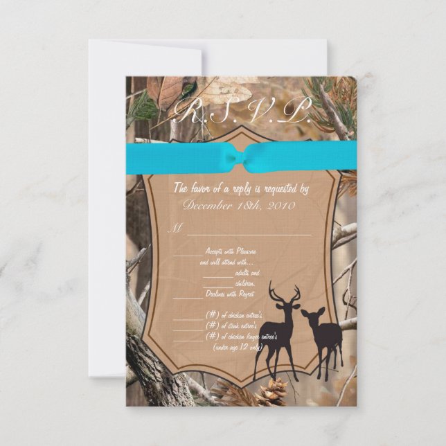 Tarjeta de 3.5x5 R.S.V.P. Camuflaje Cazadores Camo (Anverso)