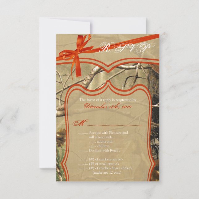 Tarjeta de 3.5x5 R.S.V.P. Caza de Bodas Cam (Anverso)