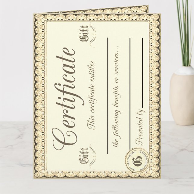 Tarjeta de 3 certificados de regalo (Anverso)
