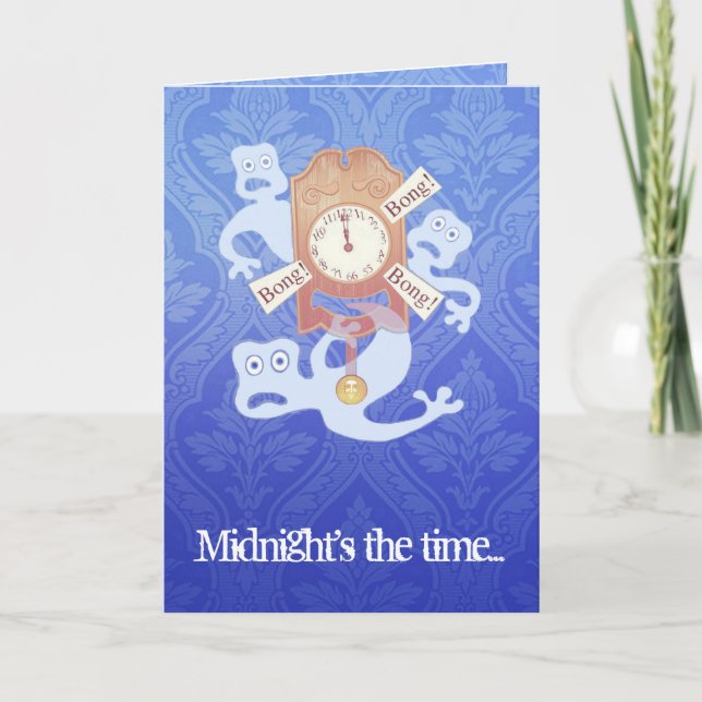 Tarjeta de 3 fantasmas (poema de Halloween) (Anverso)