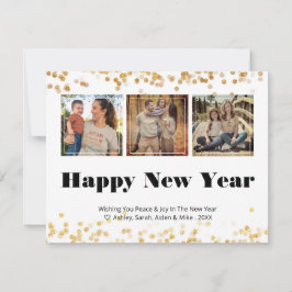 Tarjeta de 3 fotos de Año Nuevo feliz