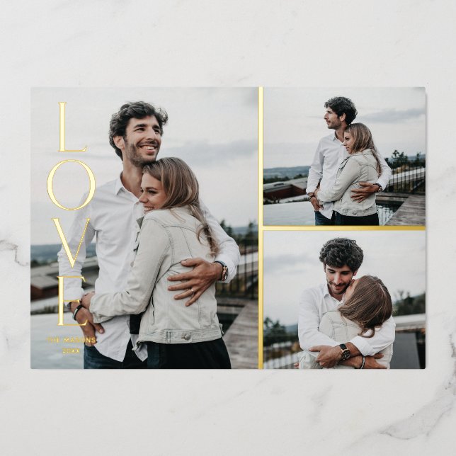 Tarjeta de 3 fotos para el El día de San Valentín  (Anverso)