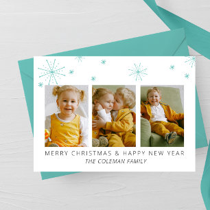 Tarjeta de 3 Navidades fotográficos para copos de