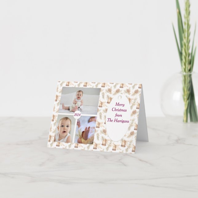 Tarjeta de 3 Navidades neutrales de Photo Soft (Anverso)