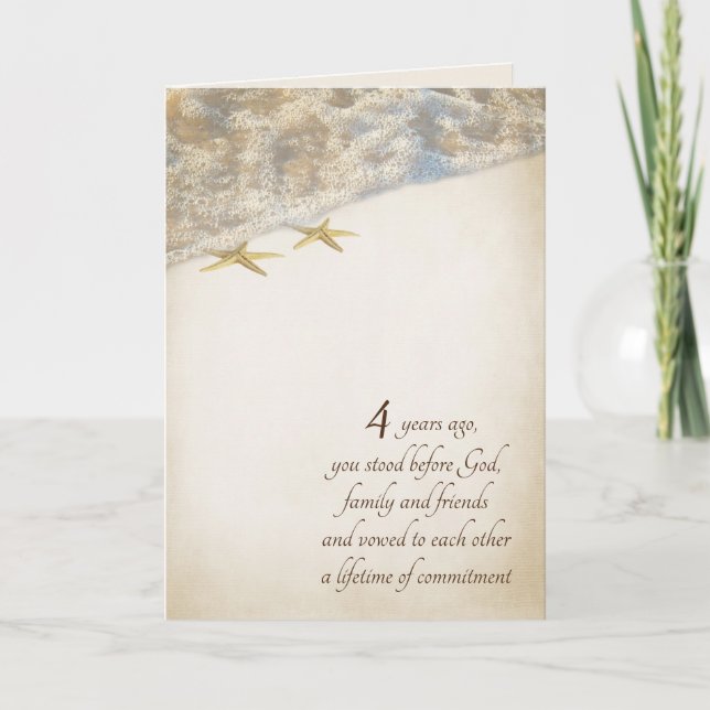 Tarjeta de 4º aniversario de Starfish (Anverso)