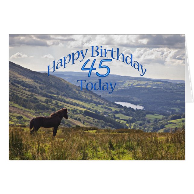 Tarjeta de 45 años para caballos y paisajes (Anverso (Horizontal))