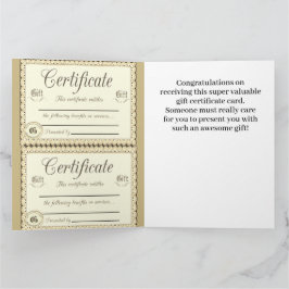 Tarjeta de 4 certificados de regalo
