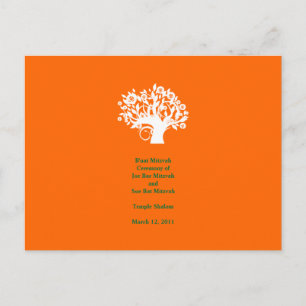 Tarjeta de 4" x 6" para el programa de bodas Mitzv