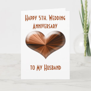 Tarjeta de 5º Aniversario de Boda para Marido y Mu