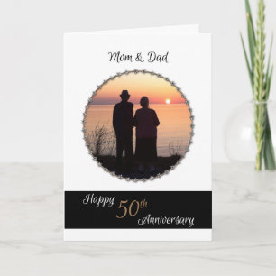 Tarjeta de 50º aniversario de bodas para mamá y pa