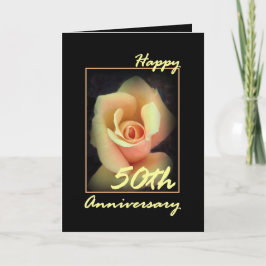 Tarjeta de 50 Aniversario de Boda con Capullo de R