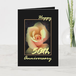 Tarjeta de 50 Aniversario de Boda con Capullo de R