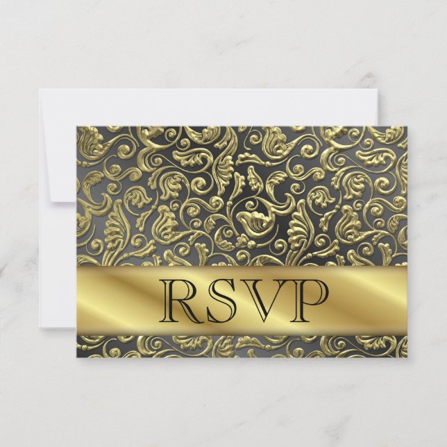 Tarjeta de 50 Aniversario de Oro RSVP (Anverso)