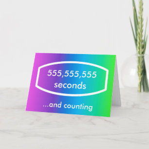 Tarjeta de 555,555,555 segundos (17 años + 7 meses