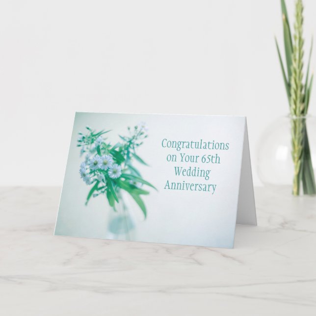 Tarjeta de 65º Aniversario de Boda (Anverso)