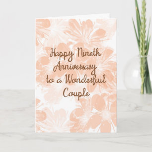 Tarjeta de 9º Aniversario de Boda Flores de Meloco
