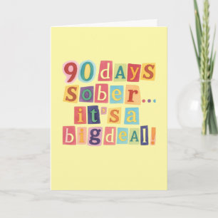 tarjeta de 90 días sobrio con sobre 5x7