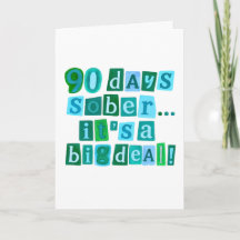 tarjeta de 90 días sobrio con sobre 5x7