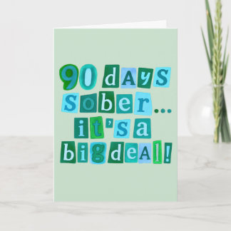 tarjeta de 90 días sobrio con sobre 5x7