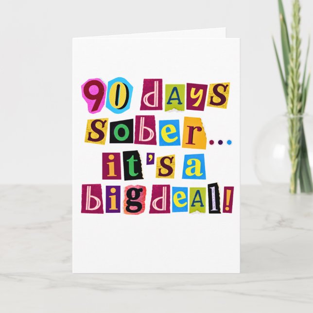 tarjeta de 90 días sobrio con sobre 5x7 (Anverso)