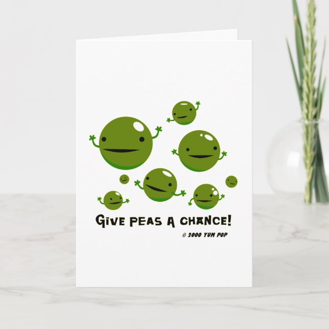 Tarjeta Dé a guisantes una oportunidad (Anverso)