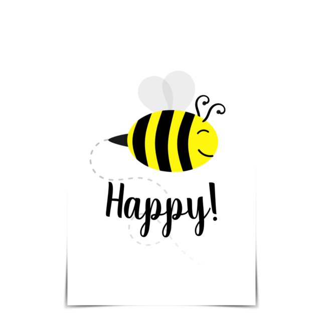 Tarjeta de abeja "Bee Happy" (Subido por el creador)