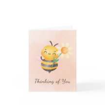 Tarjeta de abeja de acuarela que desea un día bend