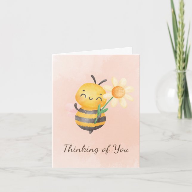 Tarjeta de abeja de acuarela que desea un día bend (Anverso)