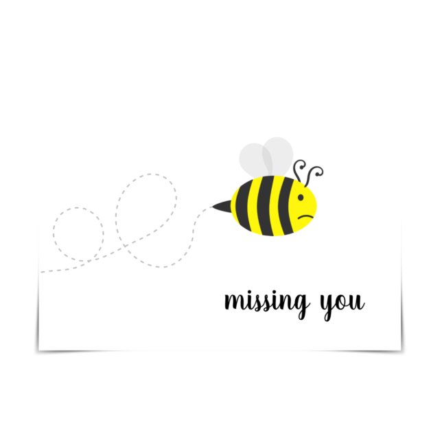 Tarjeta de abeja triste "Te falta" (Subido por el creador)