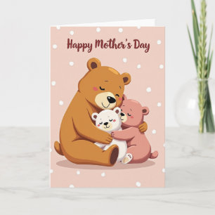 Tarjeta de Abrazo de Familia de Peluche Suave